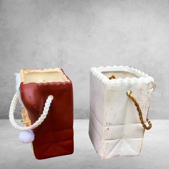 Magic Creations Santa & Mrs. Claus Ceramic Gift Bag Ornaments–1990s–Hand-Painted - Picture 5 of 16